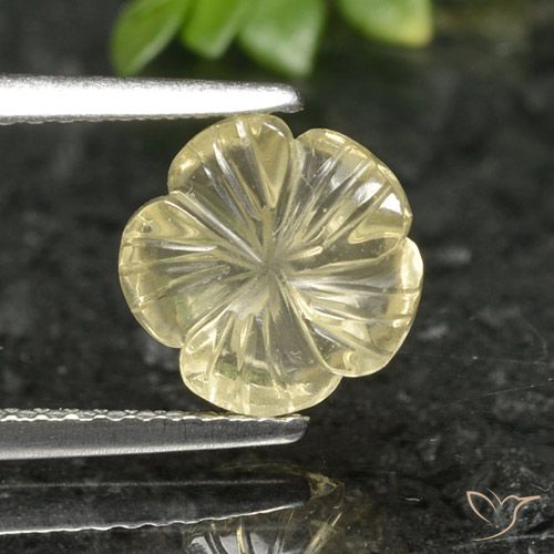 1.90ct Natural Amarillo pálido Cuarzo, Corte Flor, Transparente