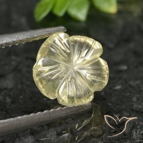 Cuarzo Amarillo pálido natural de 1.90 ct, Corte Flor, Transparente