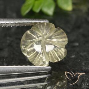 Cuarzo Amarillo pálido natural de 1.90 ct, Corte Flor, Transparente