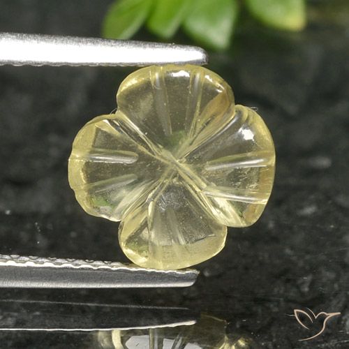 1.66ct Natural Amarillo medio Cuarzo, Corte Flor, Transparente