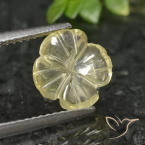 Cuarzo Amarillo medio natural de 1.66 ct, Corte Flor, Transparente