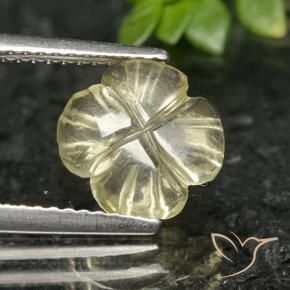 Cuarzo Amarillo medio natural de 1.66 ct, Corte Flor, Transparente