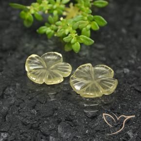 Gemas de Cuarzo Amarillo crema pálido natural de 3.50 ct, Corte Flor, Transparente
