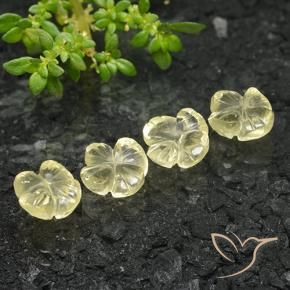 Gemas de Cuarzo Amarillo crema pálido natural de 5.12 ct, Corte Flor, Transparente