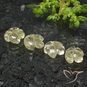 Gemas de Cuarzo Amarillo crema pálido natural de 5.12 ct, Corte Flor, Transparente
