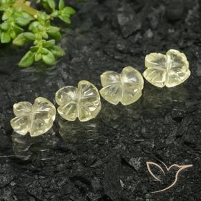 Gemas de Cuarzo Amarillo crema pálido natural de 4.19 ct, Corte Flor, Transparente