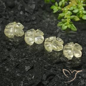 Gemas de Cuarzo Amarillo crema pálido natural de 4.19 ct, Corte Flor, Transparente