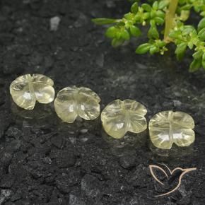 Gemas de Cuarzo Amarillo medio natural de 4.78 ct, Corte Flor, Transparente