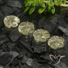 Gemas de Cuarzo Amarillo crema pálido natural de 5.06 ct, Corte Flor, Transparente