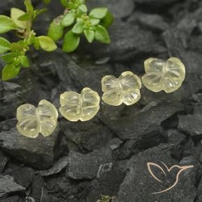 Gemas de Cuarzo Amarillo pálido natural de 2.59 ct, Corte Flor, Transparente