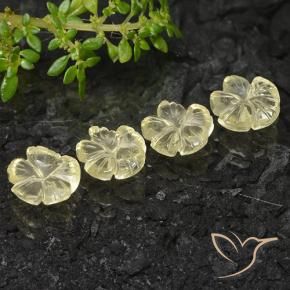 Gemas de Cuarzo Amarillo medio natural de 5.99 ct, Corte Flor, Transparente