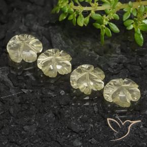 Gemas de Cuarzo Amarillo medio natural de 5.99 ct, Corte Flor, Transparente