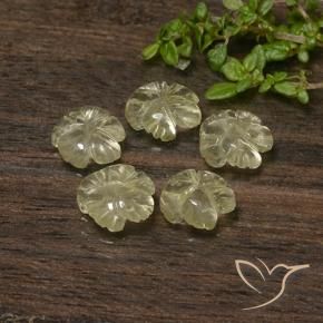 Gemas de Cuarzo Amarillo crema pálido natural de 5.70 ct, Corte Flor, Transparente