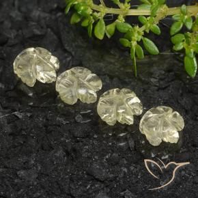 Gemas de Cuarzo Amarillo claro medio natural de 3.66 ct, Corte Flor, Transparente