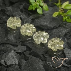 Gemas de Cuarzo Amarillo medio natural de 4.37 ct, Corte Flor, Transparente