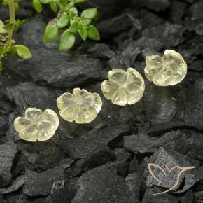 Gemas de Cuarzo Amarillo medio natural de 4.19 ct, Corte Flor, Transparente
