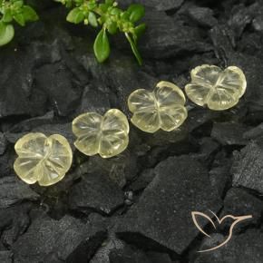 Gemas de Cuarzo Amarillo crema pálido natural de 4.70 ct, Corte Flor, Transparente