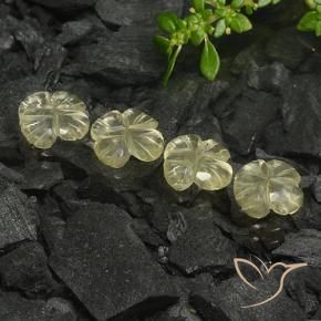 Gemas de Cuarzo Amarillo crema pálido natural de 4.70 ct, Corte Flor, Transparente