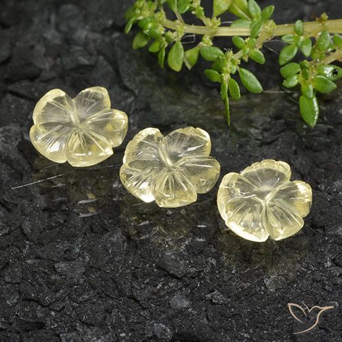 7.35ctw Natural Amarillo verdoso Cuarzo, Corte Flor, Transparente