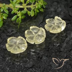 Gemas de Cuarzo Amarillo pálido natural de 5.76 ct, Corte Flor, Transparente