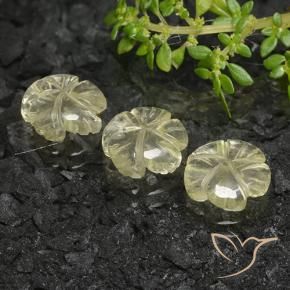Gemas de Cuarzo Amarillo pálido natural de 5.76 ct, Corte Flor, Transparente