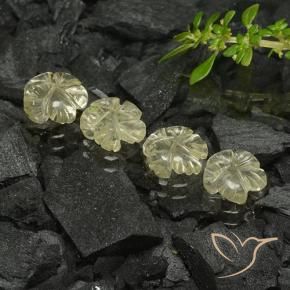Gemas de Cuarzo Amarillo pálido natural de 4.30 ct, Corte Flor, Transparente