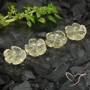 Gemas de Cuarzo Amarillo medio natural de 6.50 ct, Corte Flor, Transparente