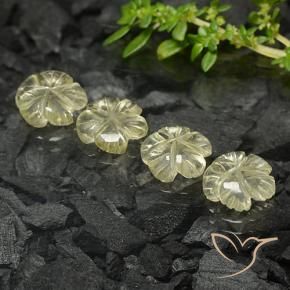 Gemas de Cuarzo Amarillo medio natural de 6.50 ct, Corte Flor, Transparente