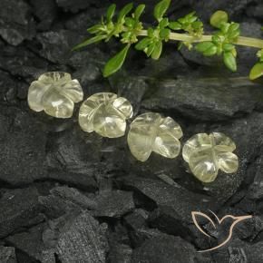 Gemas de Cuarzo Amarillo pálido natural de 3.36 ct, Corte Flor, Transparente