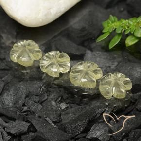 Gemas de Cuarzo Amarillo claro natural de 5.12 ct, Corte Flor, Transparente