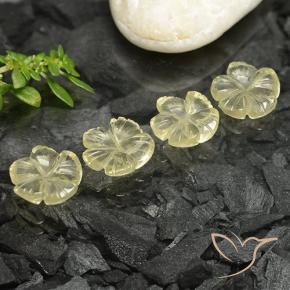 Gemas de Cuarzo Amarillo claro natural de 7.35 ct, Corte Flor, Transparente