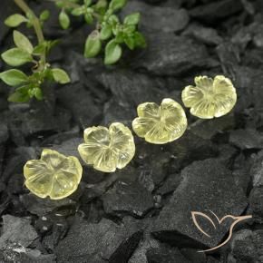 Gemas de Cuarzo Amarillo piña claro natural de 5.93 ct, Corte Flor, Transparente