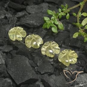 Gemas de Cuarzo Amarillo piña claro natural de 5.93 ct, Corte Flor, Transparente