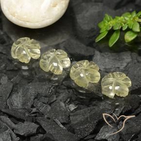 Gemas de Cuarzo Amarillo crema pálido natural de 5.11 ct, Corte Flor, Transparente