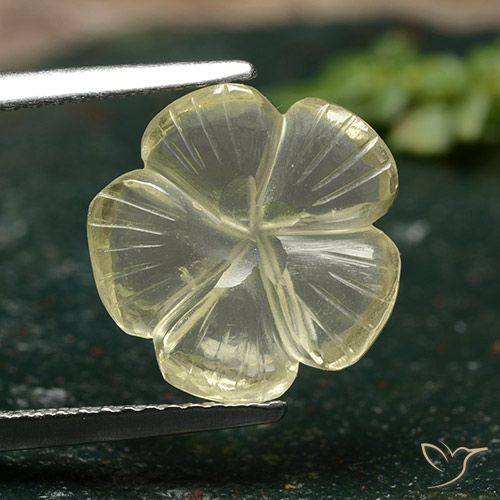 3.59ct Natural Amarillo medio Cuarzo, Corte Flor, Transparente
