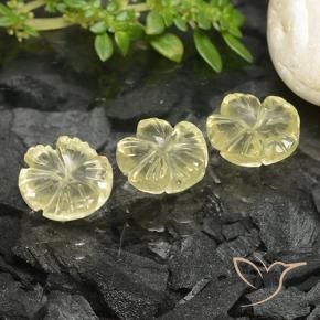 Gemas de Cuarzo Amarillo medio natural de 6.74 ct, Corte Flor, Transparente