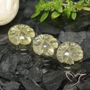 Gemas de Cuarzo Amarillo medio natural de 6.74 ct, Corte Flor, Transparente
