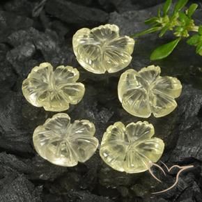 Gemas de Cuarzo Amarillo claro natural de 7.28 ct, Corte Flor, Transparente