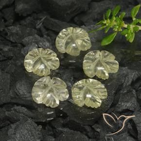 Gemas de Cuarzo Amarillo claro natural de 7.28 ct, Corte Flor, Transparente