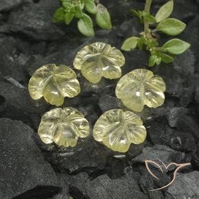 Gemas de Cuarzo Amarillo claro natural de 6.01 ct, Corte Flor, Transparente
