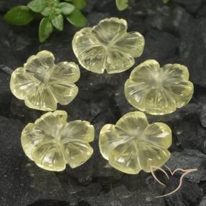 Gemas de Cuarzo Amarillo claro natural de 8.38 ct, Corte Flor, Transparente
