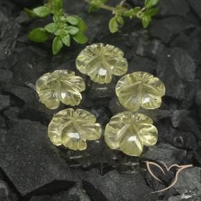 Gemas de Cuarzo Amarillo claro natural de 8.38 ct, Corte Flor, Transparente