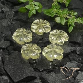 Gemas de Cuarzo Amarillo claro natural de 6.89 ct, Corte Flor, Transparente