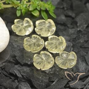 Gemas de Cuarzo Amarillo claro natural de 10.01 ct, Corte Flor, Transparente