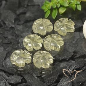 Gemas de Cuarzo Amarillo claro natural de 10.01 ct, Corte Flor, Transparente