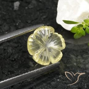 Cuarzo Amarillo pálido natural de 2.51 ct, Corte Flor, Transparente