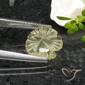 Cuarzo Amarillo pálido natural de 2.51 ct, Corte Flor, Transparente