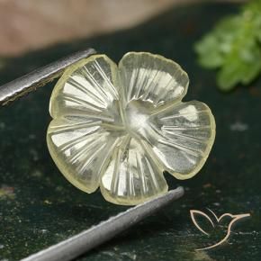 Cuarzo Amarillo medio natural de 2.82 ct, Corte Flor, Transparente