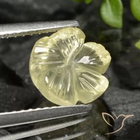Cuarzo Amarillo crema pálido natural de 2.26 ct, Corte Flor, Transparente