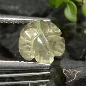 Cuarzo Amarillo crema pálido natural de 2.26 ct, Corte Flor, Transparente
